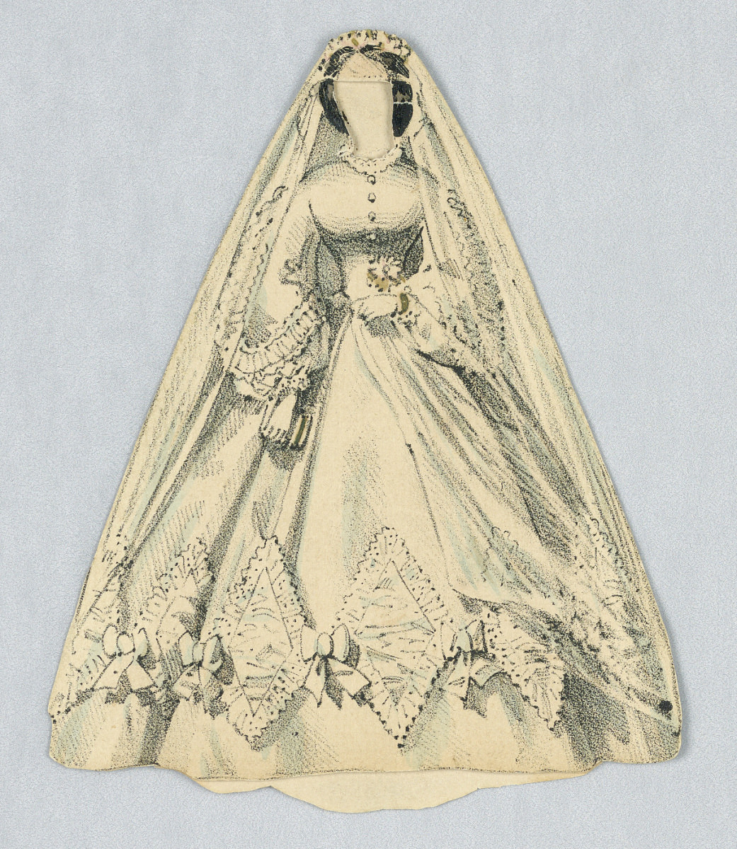 Paper Doll Costume, White Veiled Dress